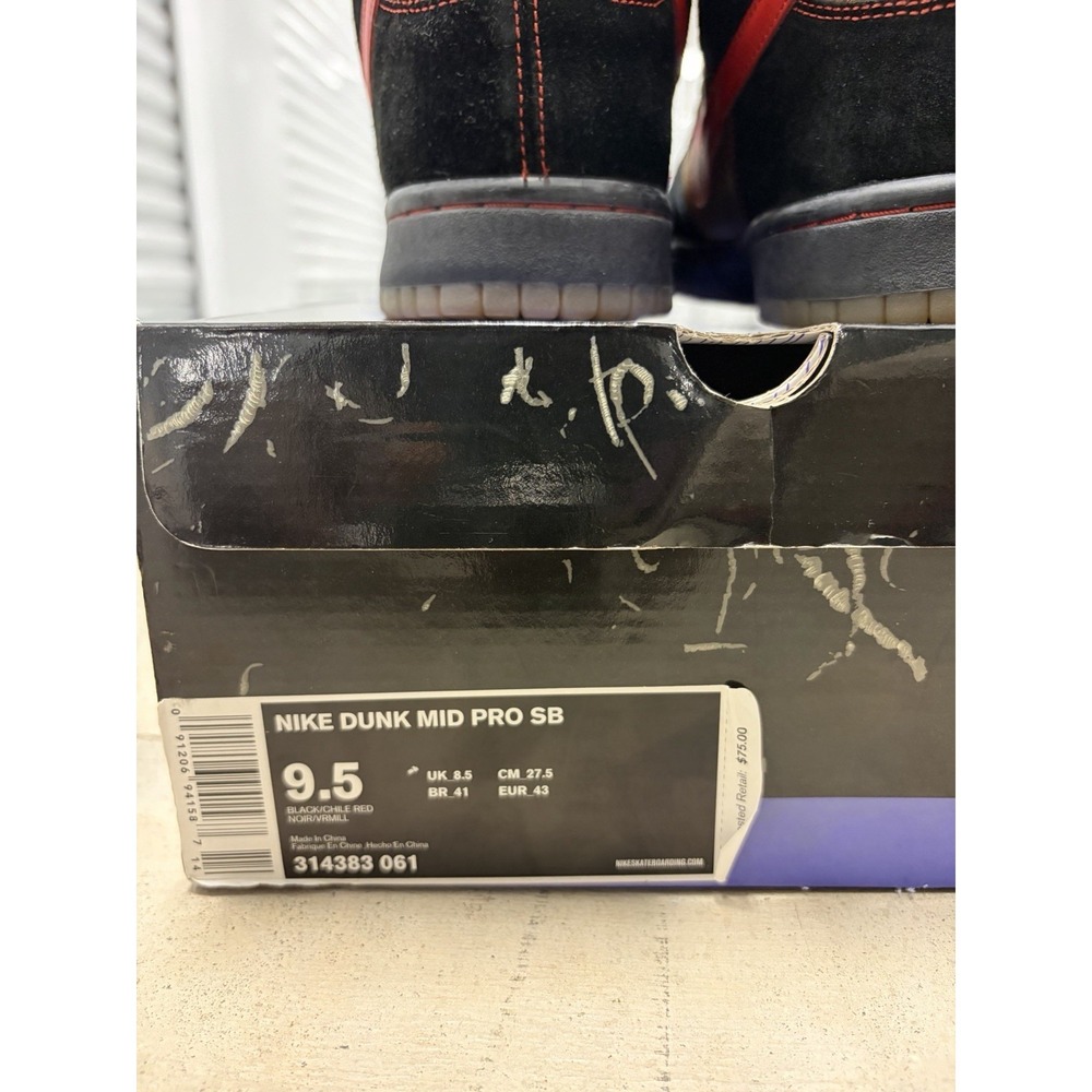 VNDS Size 9.5 Nike Dunk Pro SB Mid Money Cat 2007 BLACK BOX MID - Picture 10 of 11